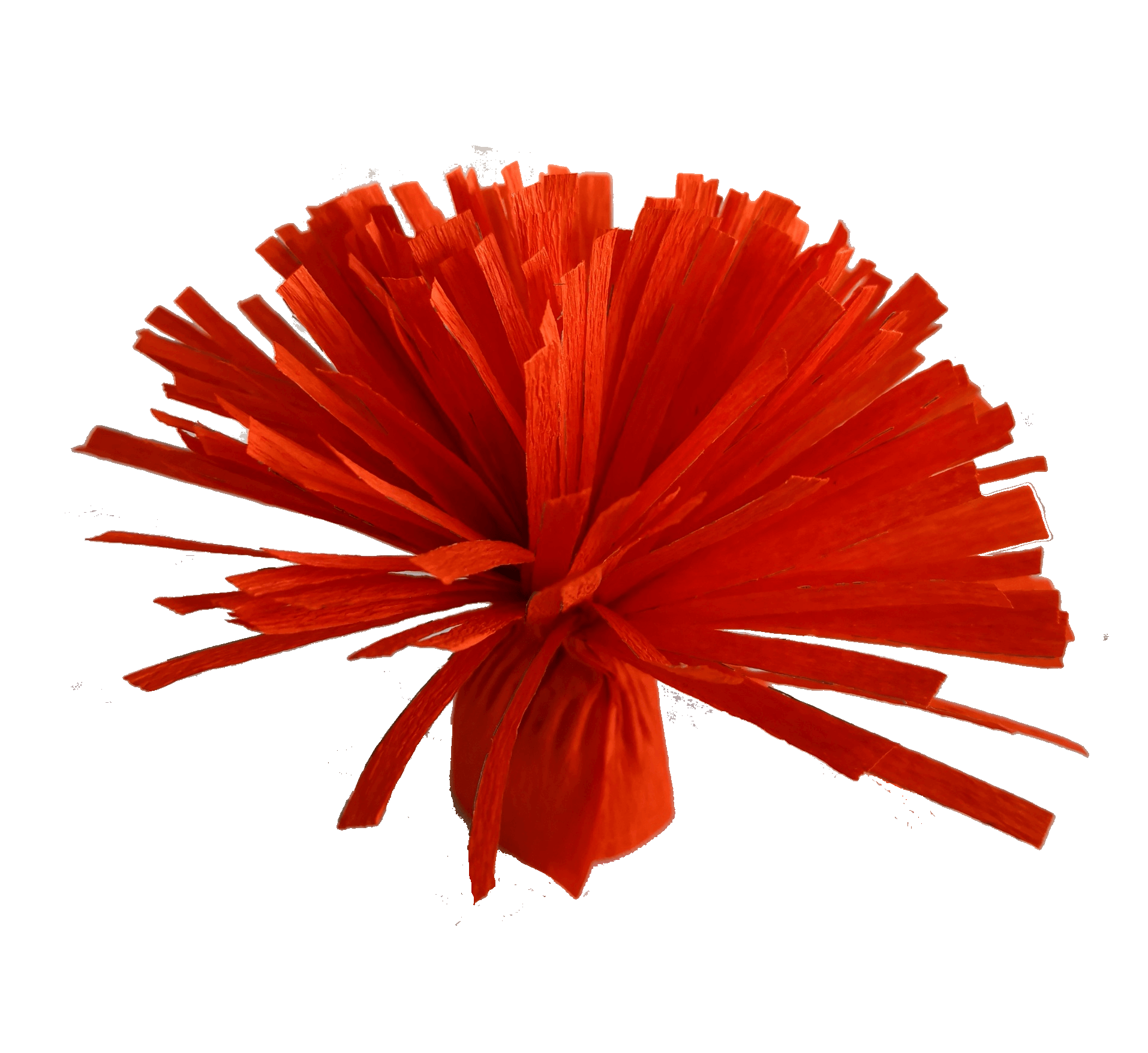 fleur en papier crépon frangée rouge